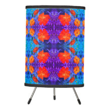 Vibrant Blue and Red Floral