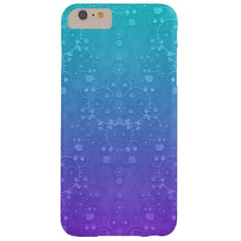 Vibrant Blue And Teal Fancy Damask Pattern Barely There Iphone 6 Plus Case by MHDesignStudio at Zazzle