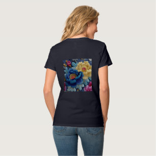 Vibrant Blue and Yellow Floral T-Shirt