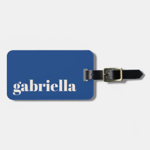 Vibrant Blue Bold Typography Personalized Name Luggage Tag