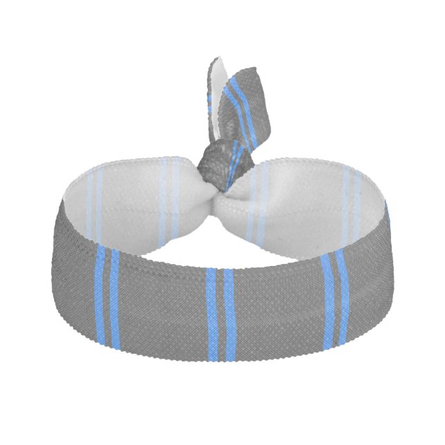 Vibrant Blue Carbon Fiber Style Racing Stripes Elastic Hair Tie (Front)