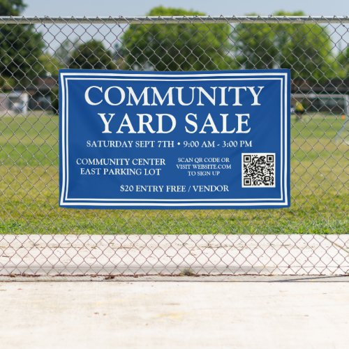 Vibrant Blue Community Yard Sale Banner