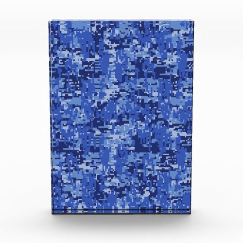 Vibrant Blue Digital Camo Camouflage Texture Award