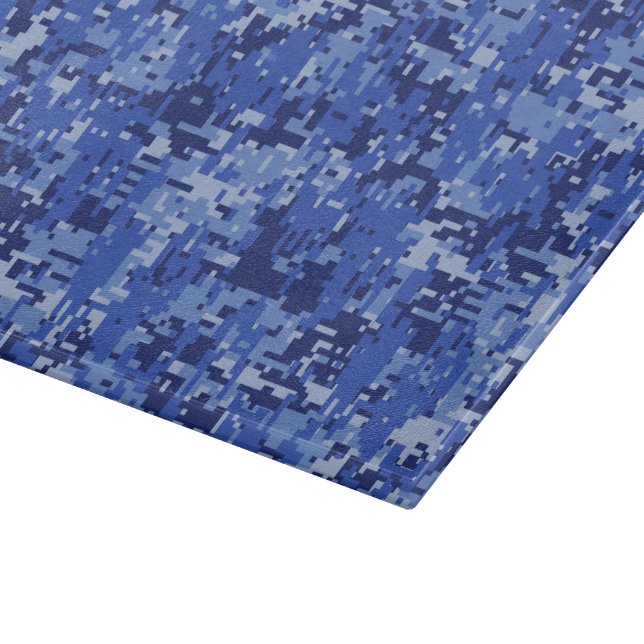 Vibrant Blue Digital Camo Camouflage Texture Cutting Board (Corner)