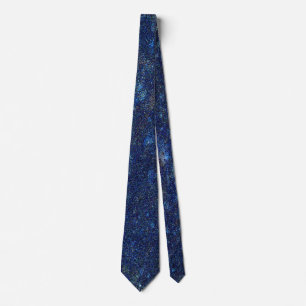 vibrant blue marble texture neck tie