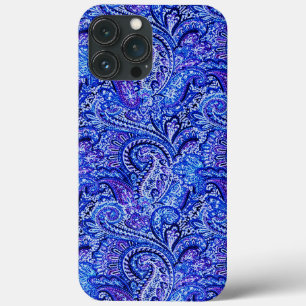 Vibrant Blue Paisley iPhone 13 Pro Max Case