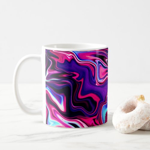 Vibrant Blue Pink Purple Marbled Liquid Art Mug 1