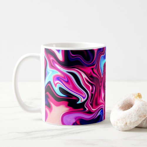 Vibrant Blue Pink Purple Marbled Liquid Art Mug 2