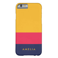 Vibrant Blue Pink Yellow Color Block Modern Barely There iPhone 6 Case