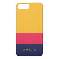 Vibrant Blue Pink Yellow Color Block Modern iPhone 8 Plus/7 Plus Case