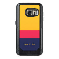 Vibrant Blue Pink Yellow Color Block Modern OtterBox Samsung Galaxy S7 Case