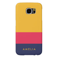 Vibrant Blue Pink Yellow Color Block Modern Samsung Galaxy S6 Case
