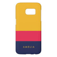 Vibrant Blue Pink Yellow Color Block Modern Samsung Galaxy S7 Case