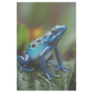 Vibrant Blue Poison Dart Frog in Rainforest Gallery Wrap