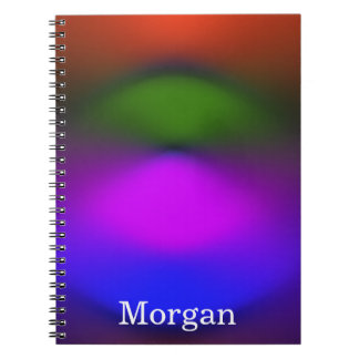 Vibrant Blue, Purple, Green, & Orange Personalized Notebook