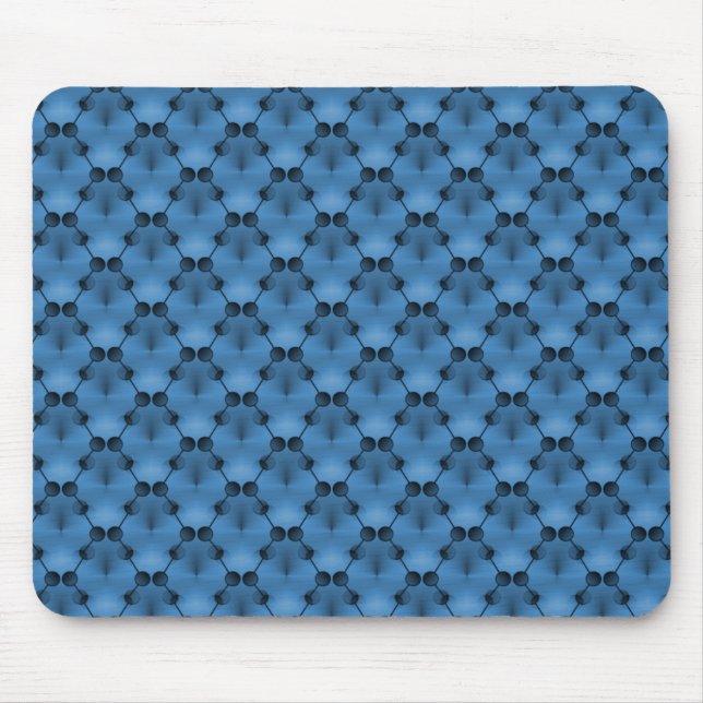 Vibrant Blue Retro Funk Circles Mousepad (Front)