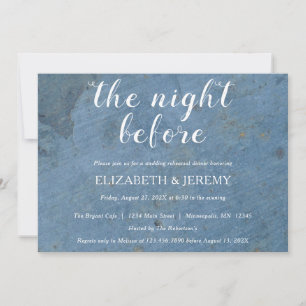 Vibrant Blue Textured Rehearsal Dinner Invitation