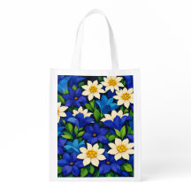 Vibrant Blue & White Floral