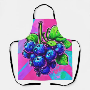 Vibrant Blueberry Artwork Apron