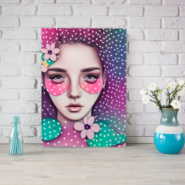Vibrant Bohemian Floral Polka Dots Art (Creator Uploaded)