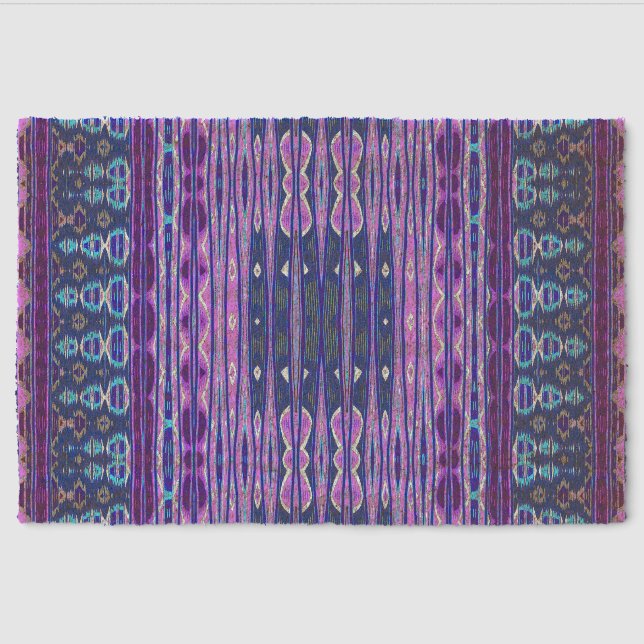 Vibrant Bohemian Tribal Geometric Coir Mat (Front)