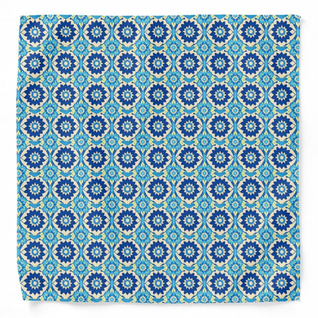 Vibrant Boho Chic Floral Pattern Bandana (Front)