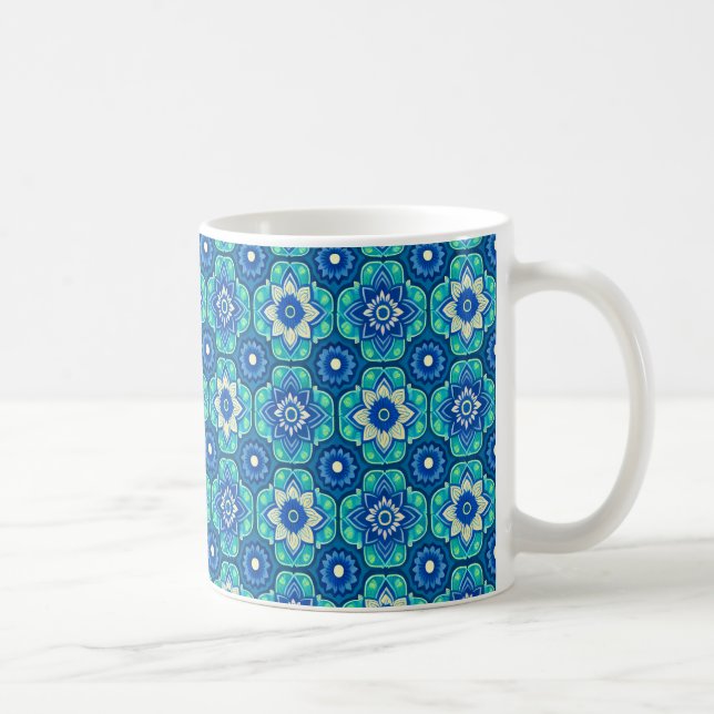 Vibrant Boho Chic Floral Pattern Coffee Mug (Right)