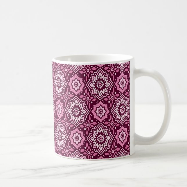 Vibrant Boho Chic Floral Pattern Coffee Mug (Right)