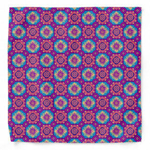 Vibrant Boho Chic Mandala Floral Pattern Bandana