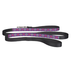 Vibrant Boho Chic Mandala Floral Pattern Dog Leash