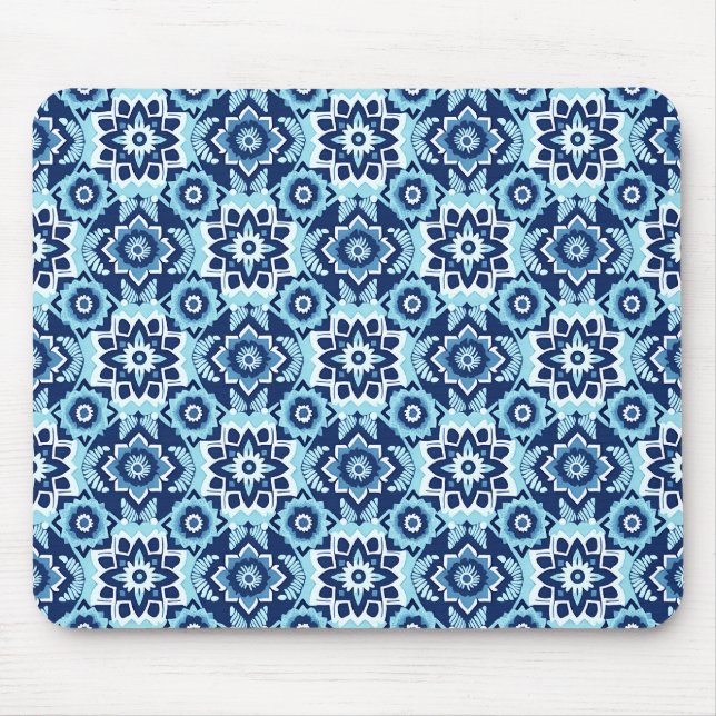 Vibrant Boho Chic Mandala Pattern Mouse Pad (Front)
