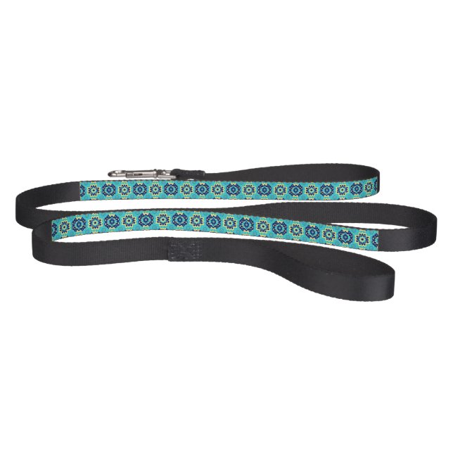 Vibrant Boho Geometric Floral Pattern Dog Leash (Full)