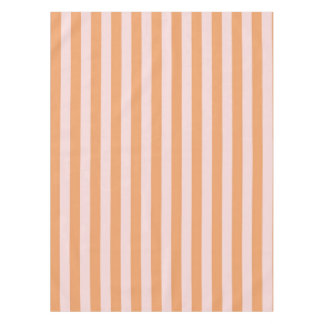 Vibrant Boho Orange & Pink Stripes Spring & Summer Tablecloth