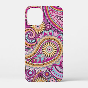 Vibrant Boho Paisley Floral Pattern Colorful Art iPhone 12 Mini Case