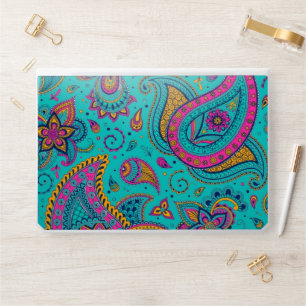 Vibrant Boho Paisley Floral Pattern Colorful Art HP Laptop Skin