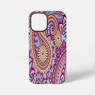 Vibrant Boho Paisley Floral Pattern Colorful Art iPhone 12 Mini Case