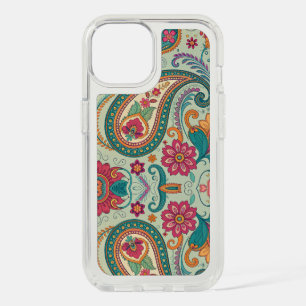 Vibrant Boho Paisley light green Floral Pattern iPhone 15 Case