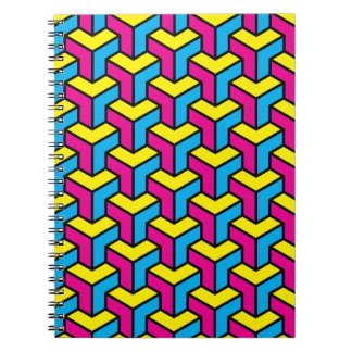 Vibrant Bold CMYK Geometric Optical Illusion Block Notebook