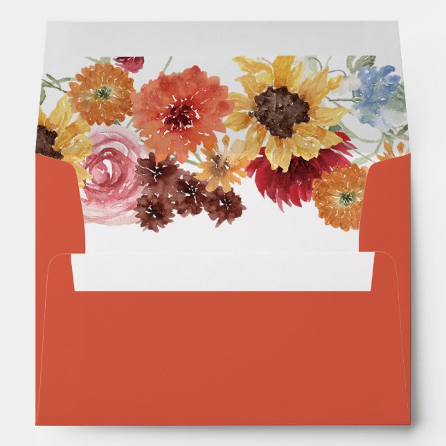 Vibrant Bold Floral Bridal Shower Wedding Envelope (Back (Bottom))