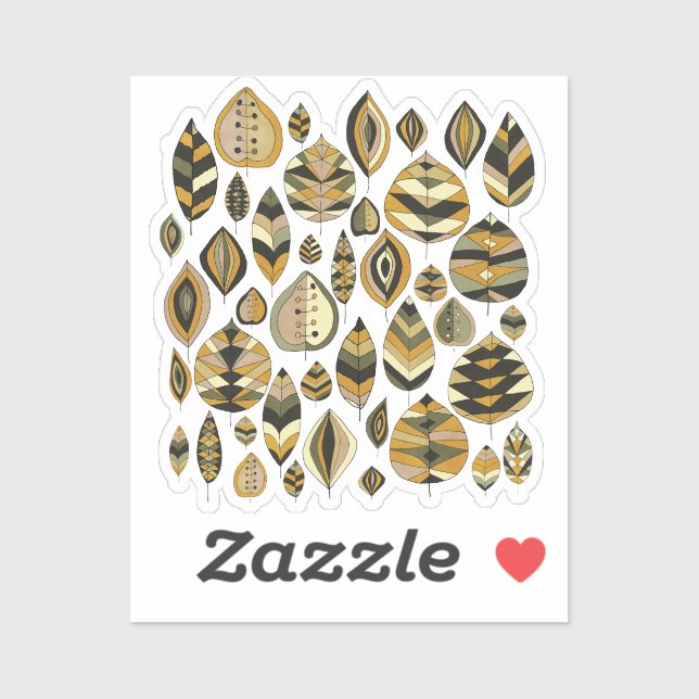 Vibrant Bold Foliage Yellow Green Sticker (Sheet)