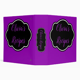 Vibrant, Bold Fuchsia Purple Personalized 3 Ring Binder