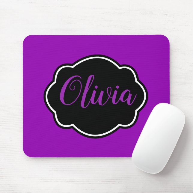 Vibrant, Bold Fuchsia Purple Personalized Mouse Pad (With Mouse)