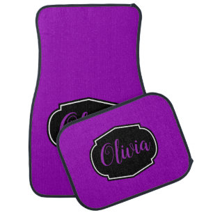 Vibrant, Bold Purple Personalized  Car Floor Mat