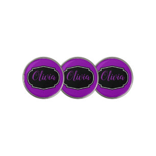 Vibrant, Bold Purple Personalized  Golf Ball Marker