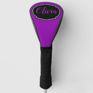 Vibrant, Bold Purple Personalized  Golf Head Cover