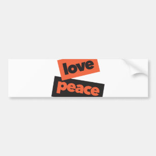 Vibrant, bold, simple, urban design of Love Peace Bumper Sticker