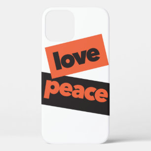 Vibrant, bold, simple, urban design of Love Peace iPhone 12 Case