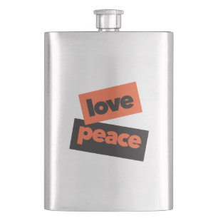 Vibrant, bold, simple, urban design of Love Peace Flask