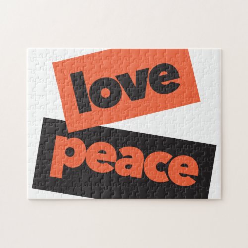 Vibrant bold simple urban design of Love Peace Jigsaw Puzzle