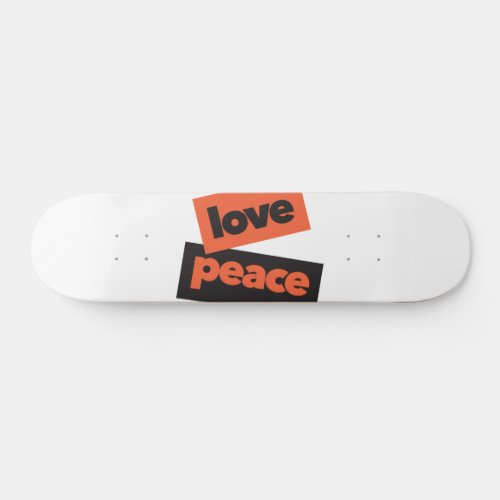 Vibrant bold simple urban design of Love Peace Skateboard